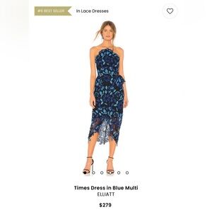 Elliatt Blue Sheath Midi Dress Halter Neckline Wedding Guest